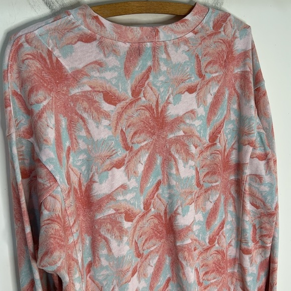 MONROW Tropical Palm Print Sweatshirt Size Small - Picture 12 of 16